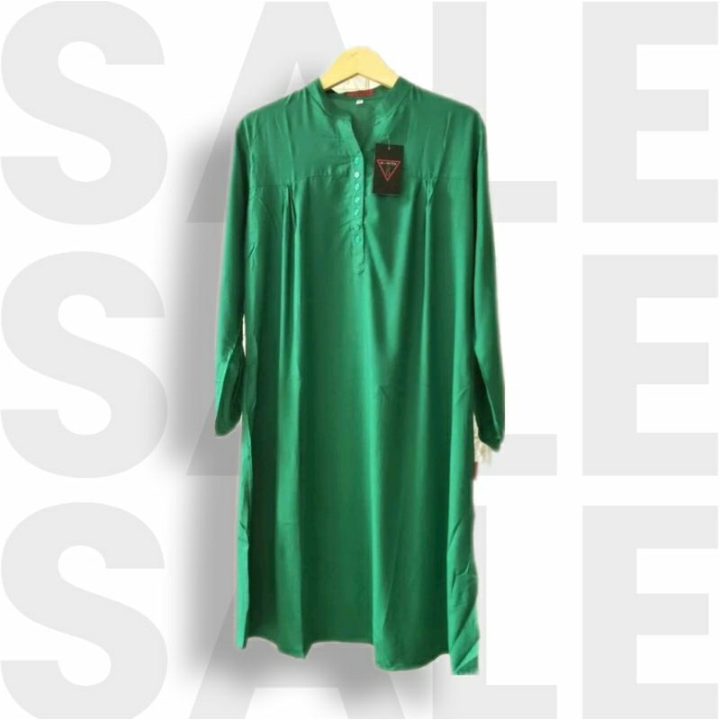 TUNIK KATUN RAYON HIJAU DAUN