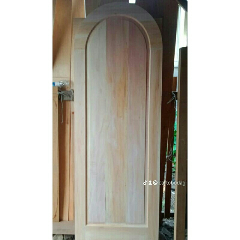 kusen + daun pintu lengkung kayu