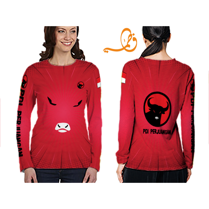 baju wanitapdi perjuangan merah kaos merah wanita banteng baju motif banteng pdi perjuangan