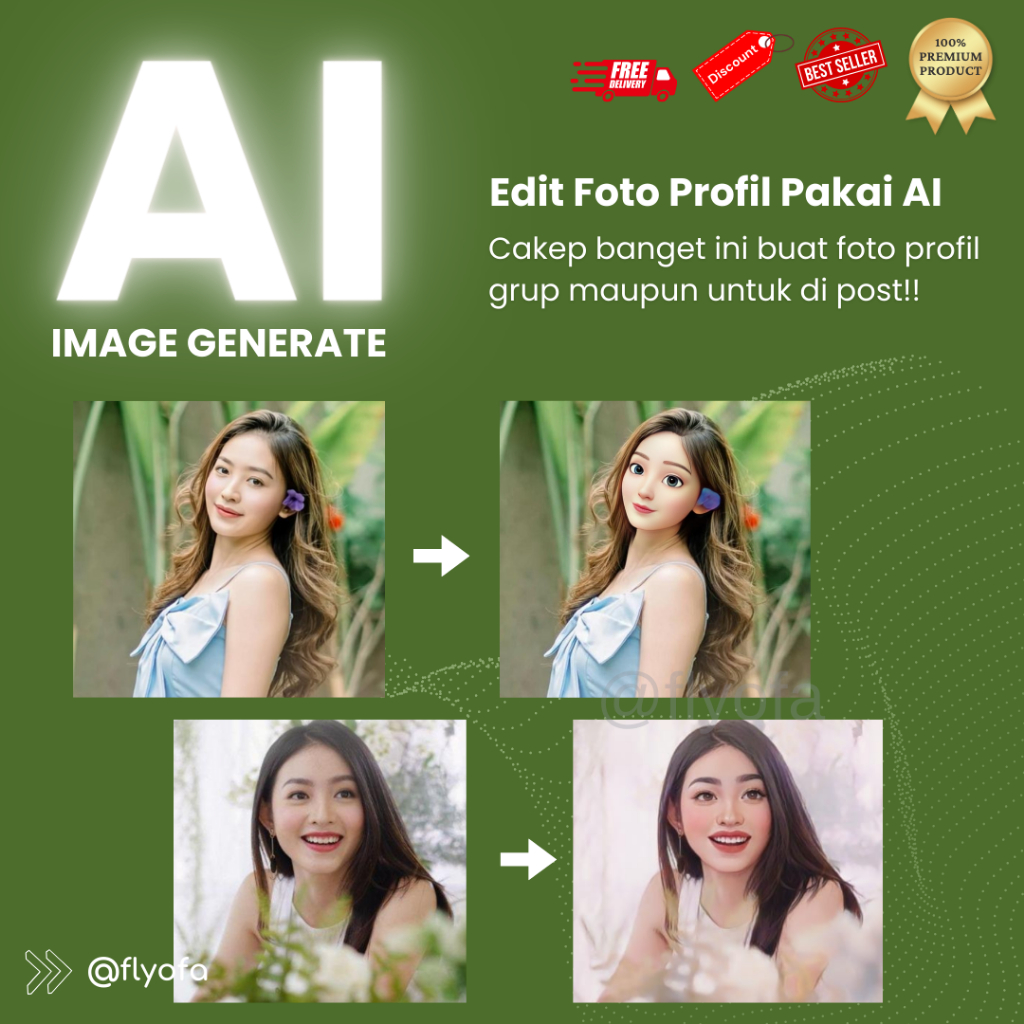 Foto Pakai AI | Edit Foto Profil AI | Edit Foto AI Kartun 3D