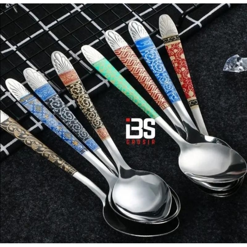 IBS Sendok Batik Lusinan / Sendok Makan Batik Stainless Lusinan / Sendok Batik Stainless Lusin