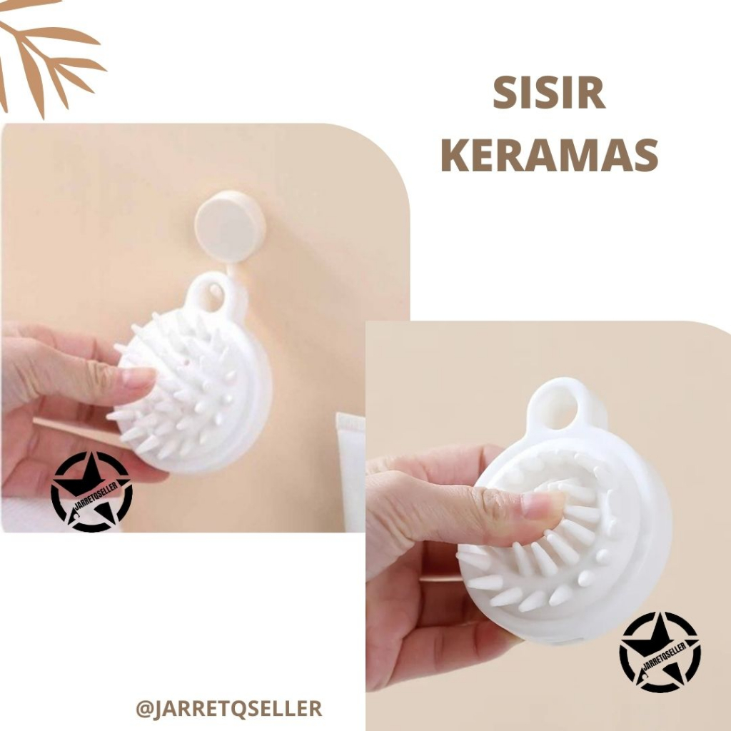 🆕 Sikat Sisir Keramas Bulat Silikon Putih Elegan || Sisir rambut saat keramas || sisir keramas warna