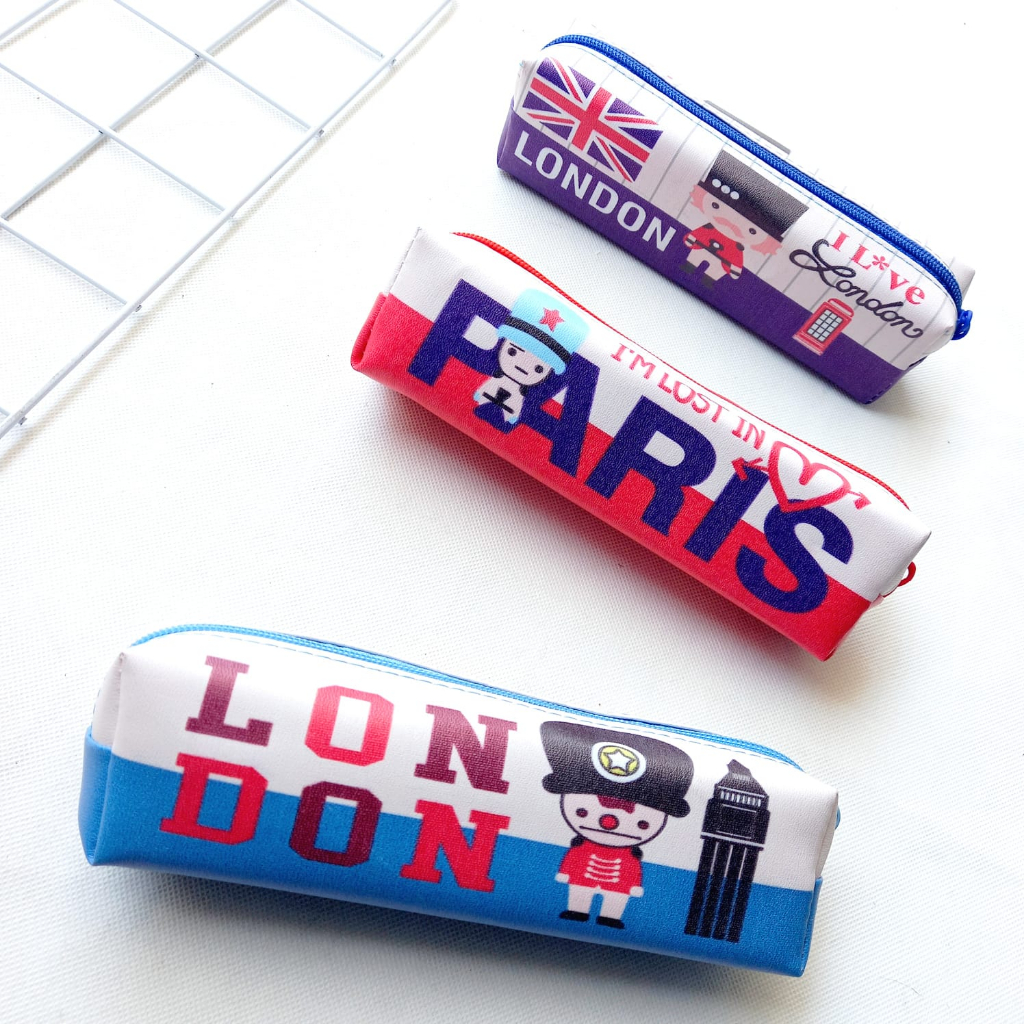 

Tepak Pensil Kotak Pensil Motif LONDON Tempat Pensil Pencil Case