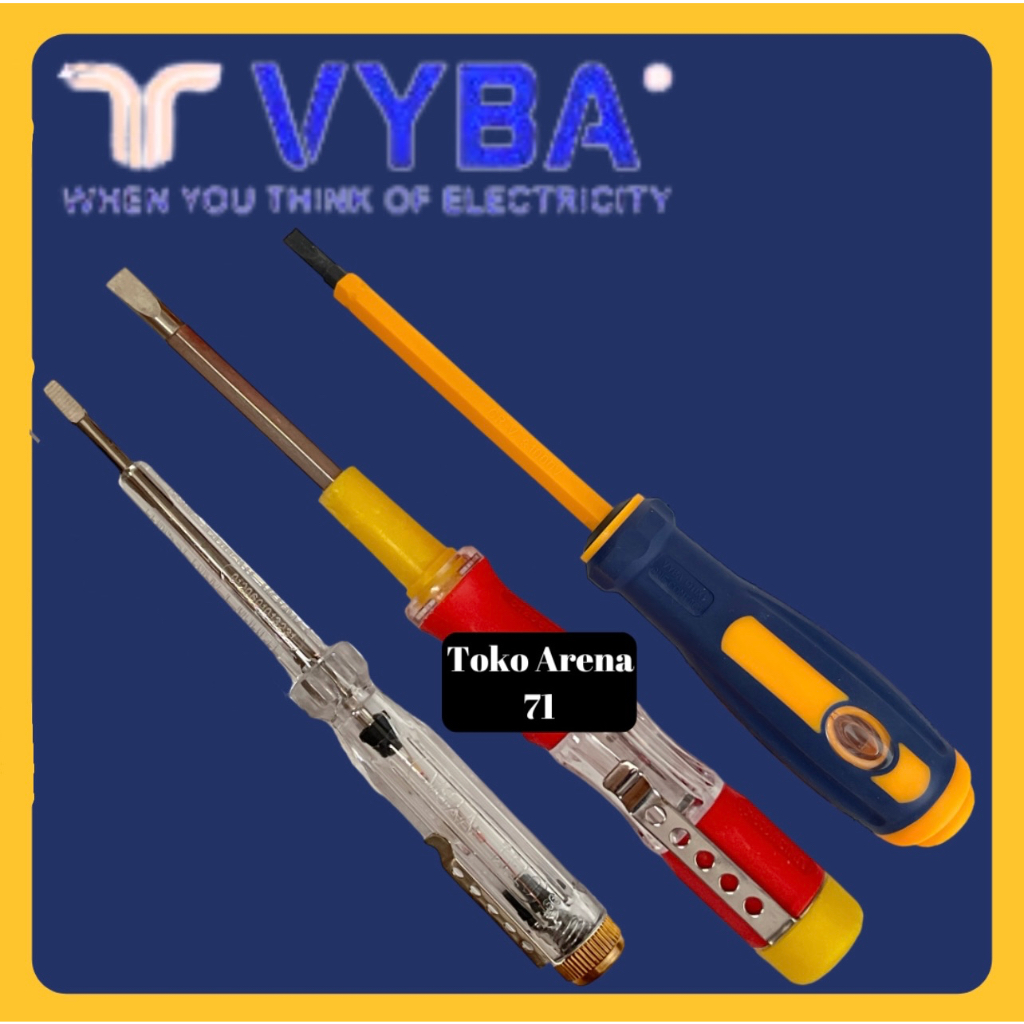 OBENG TESPEN TEST PEN TES PEN LISTRIK BESAR VYBA 2 ARAH BOLAK BALIK MIN PLUS