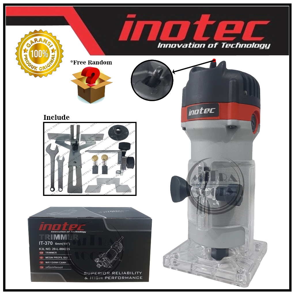 INOTEC IT-370 Mesin Profil Router Trimer Kayu / Mesin Propil Ukir Kayu 6mm IT 370 ORIGINAL