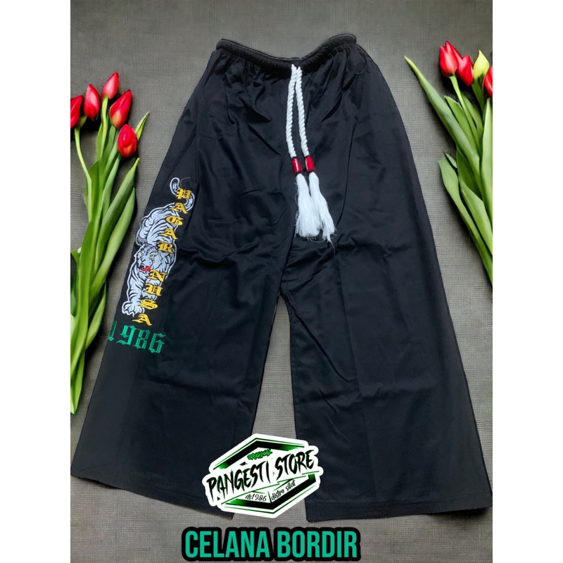 celana bordir macan putih sett tali warok