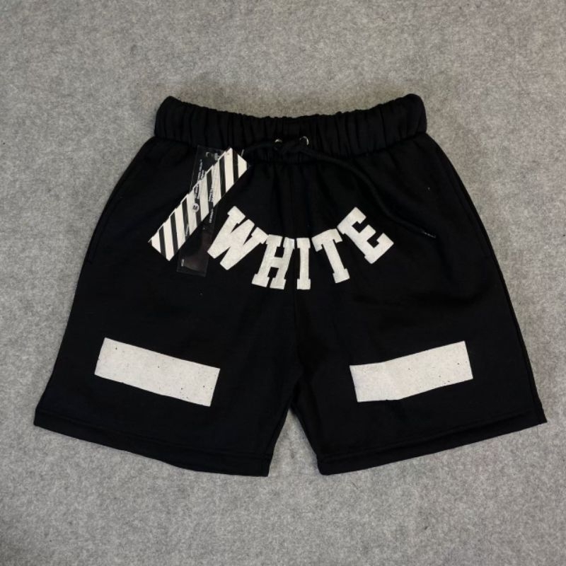 CELANA PENDEK SHORT PANTS OFF WHITE HITAM PREMIUM FULL TAG