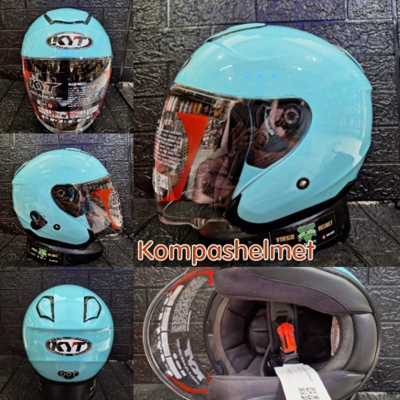 HELM KYT KYOTO NEW COLOUR AQUA BLUE ORIGINAL KYT