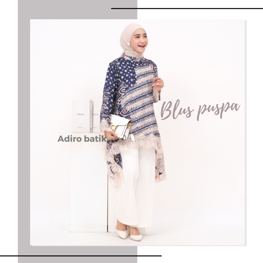 Blus viscose kombinasi brokat