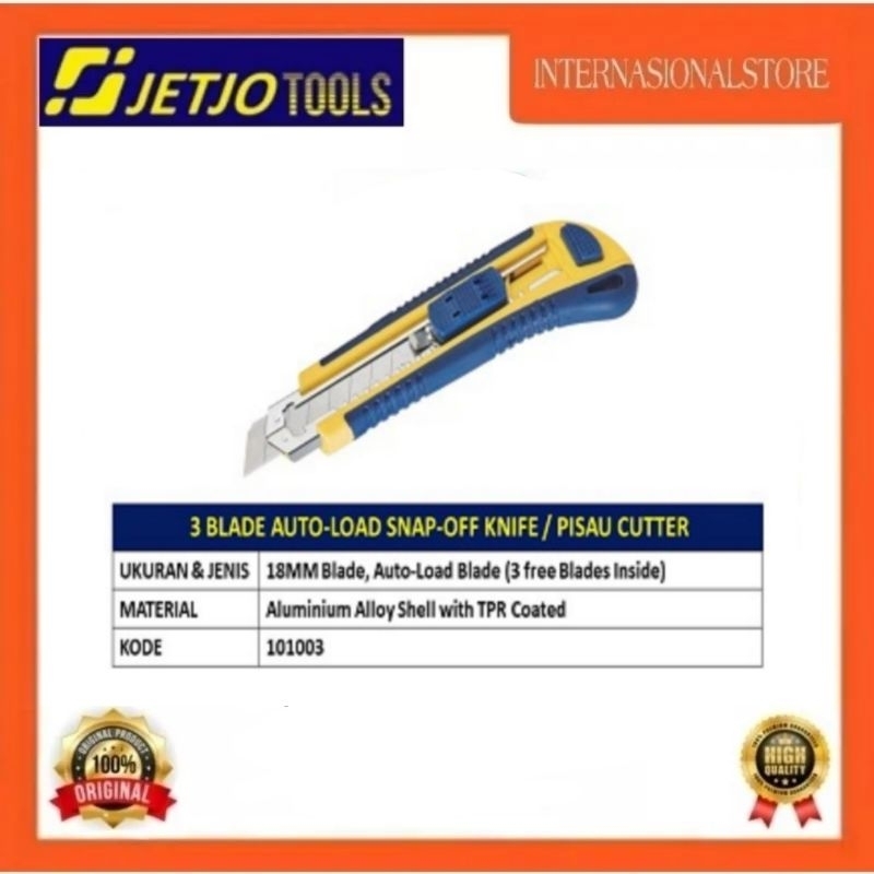 

PISAU CUTTER 3 BLADES AUTO LOAD JETJOTOOLS 101003