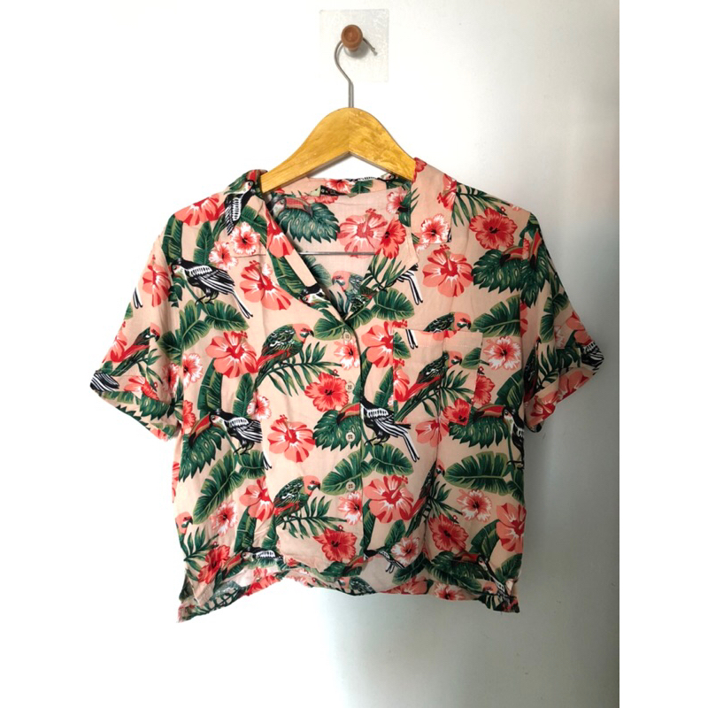 kemeja crop top ada woman preloved