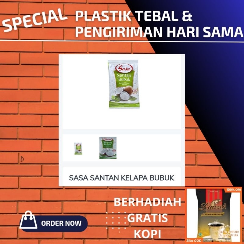 

sasa santan kelapa bubuk murni 20 gram instan praktis