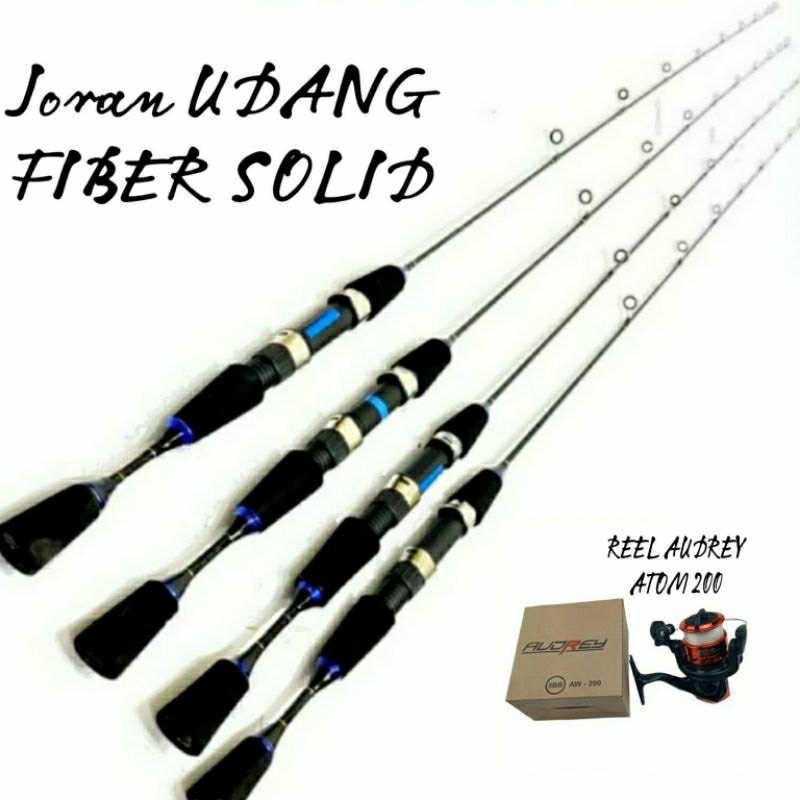 Satu set Joran Udang fiber solid Pj 125_135cm