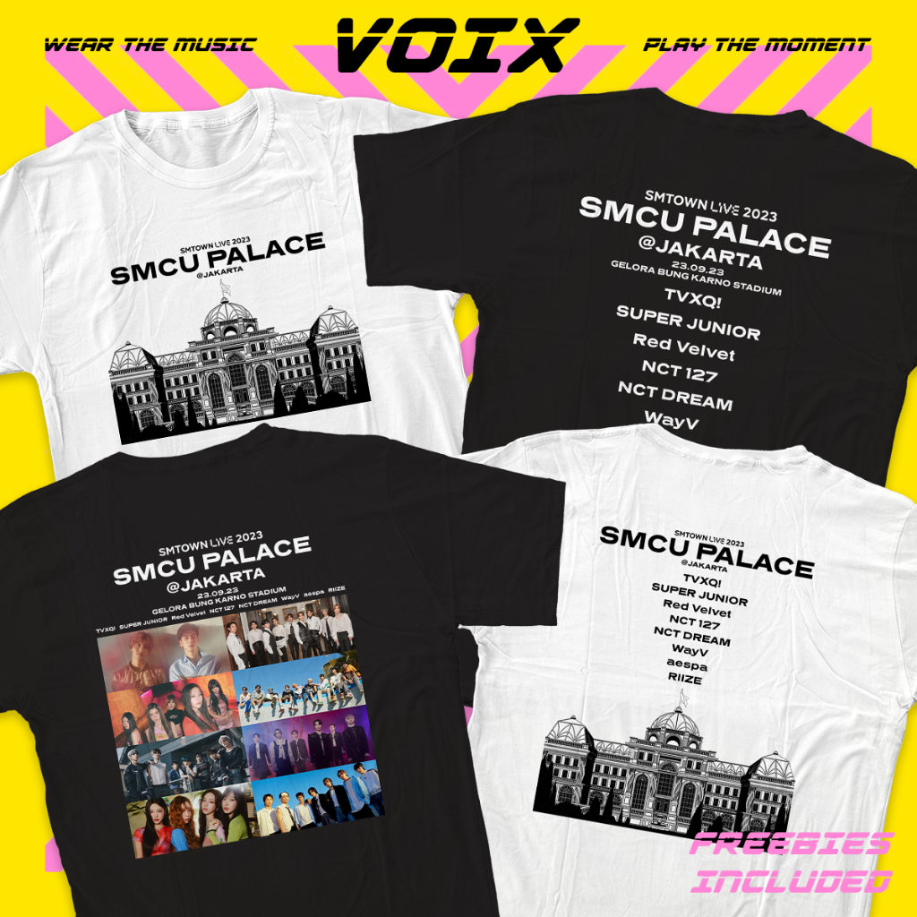 Kaos Kpop SMTOWN "SMCU PALACE 2023 @JAKARTA" Tee - TVXQ, Super Junior, Red Velvet, NCT 127, NCT DREA