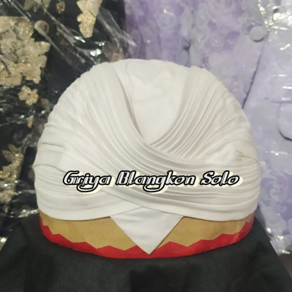 Blangkon Jogja Jebeh Mataraman Putih Polos