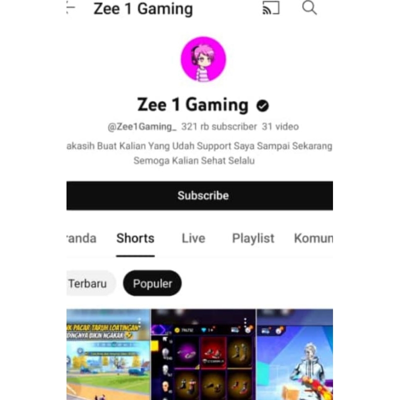 Akun youtube 300 ribu subscriber