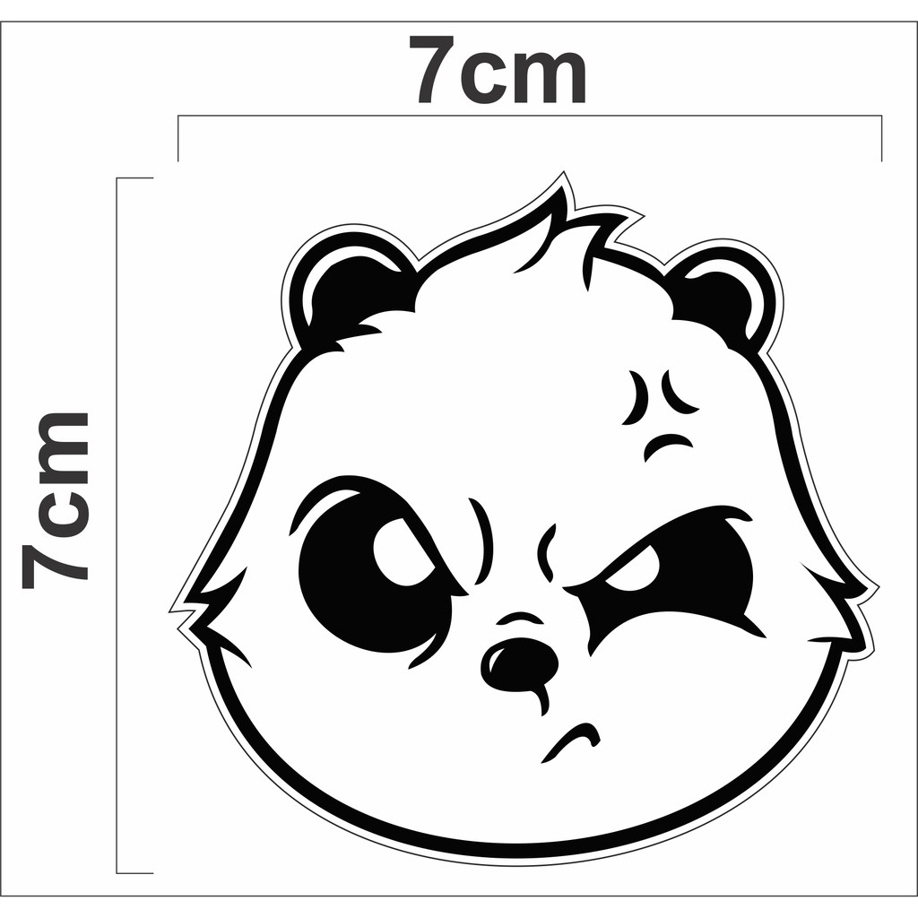 stiker cutting kepala panda