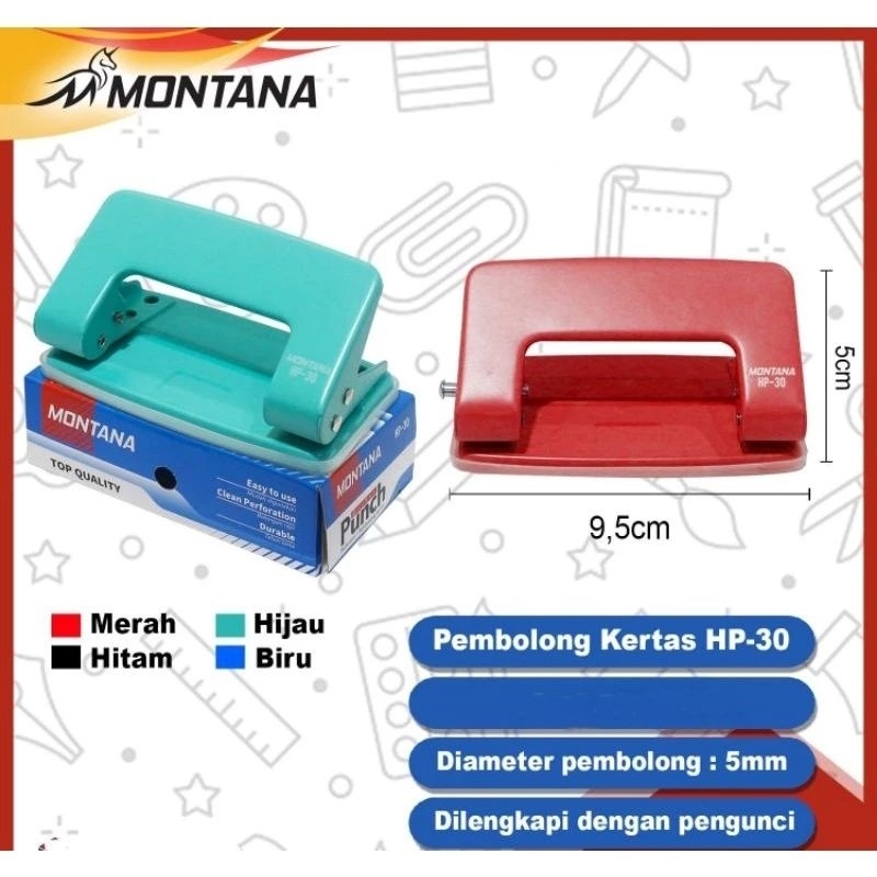 

Pembolong Kertas kecil / Perforator / Punch MONTANA HP-30 Original