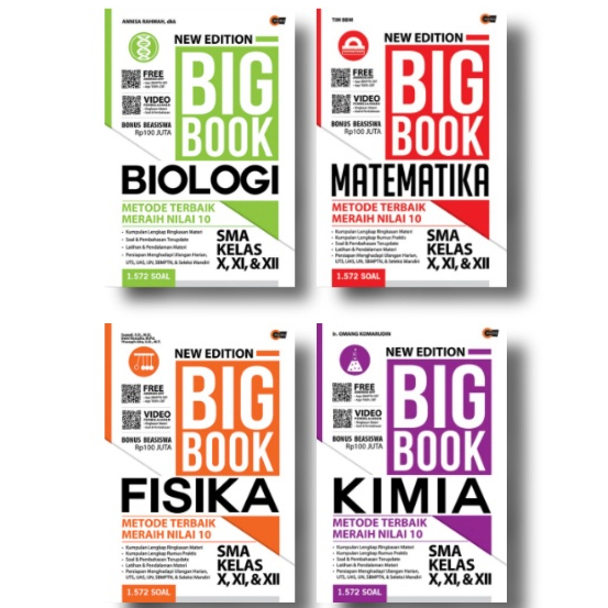 NEW EDITION BIG BOOK BIOLOGI/MTK/FISIKA/KIMIA SMA KELAS X, XI &XII
