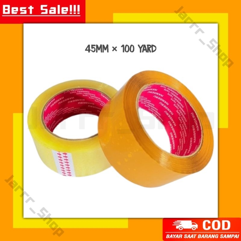 

LAKBAN 45MM × 100 YARD (45MIC) HANDERU TAPE || REKAT,KUAT,UKURAN JUJUR, Tidak Mudah Putus Lakban 2inch / 2inci / solasi / isolasi / solatip