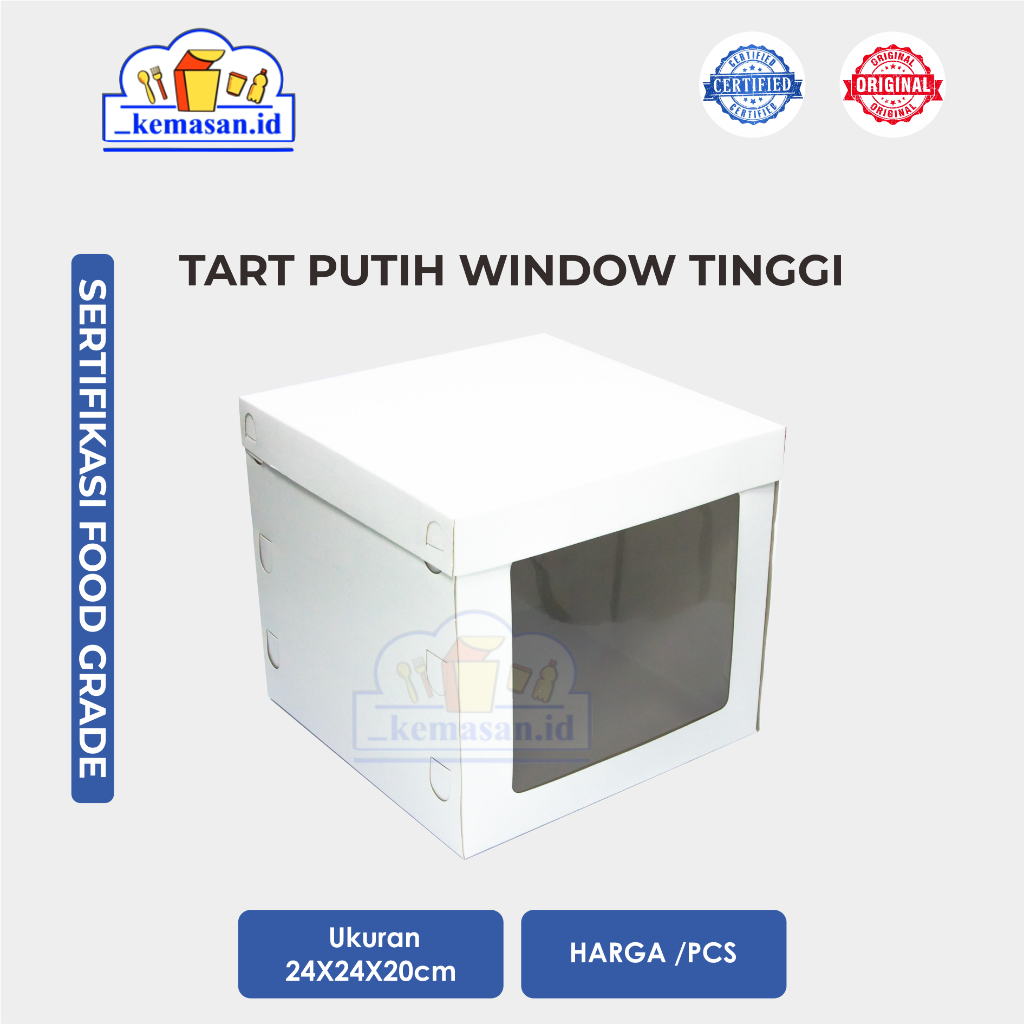 

BOX TART PUTIH WINDOW TINGGI 24X24X20 LC 1PCS