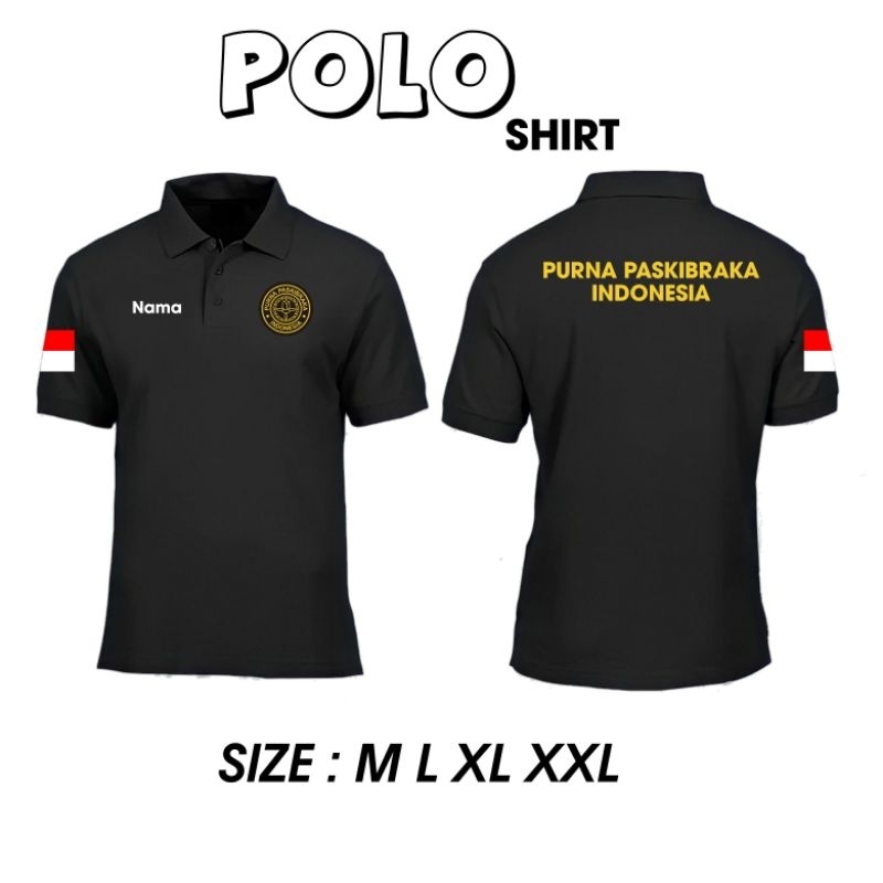 KAOS POLO KERAH PURNA PASKIBRAKA FREE NAMA || TSHIRT PASKIBRAKA