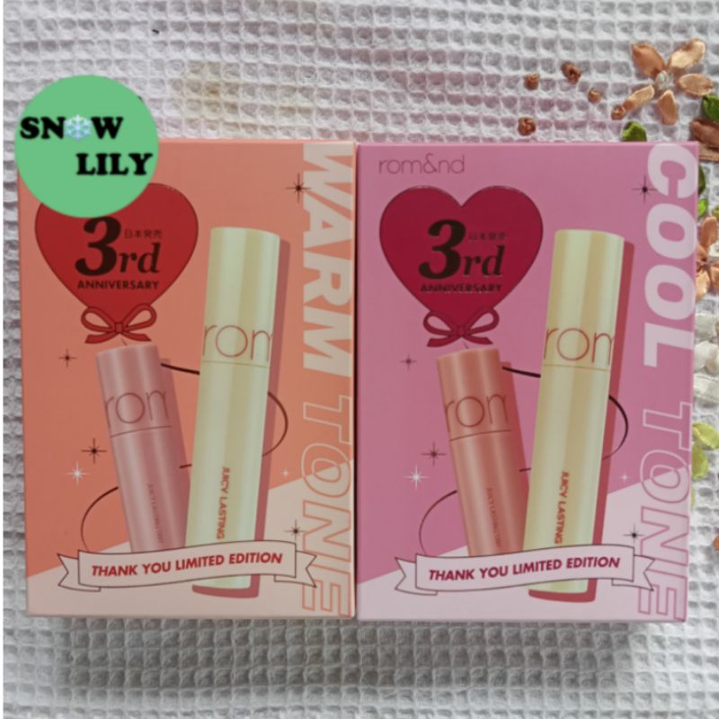 [READY INA] Juicy Lasting Tint Mini Set Thank you Limited Edition Japan Only Cool Warm Tone No 28 Ba