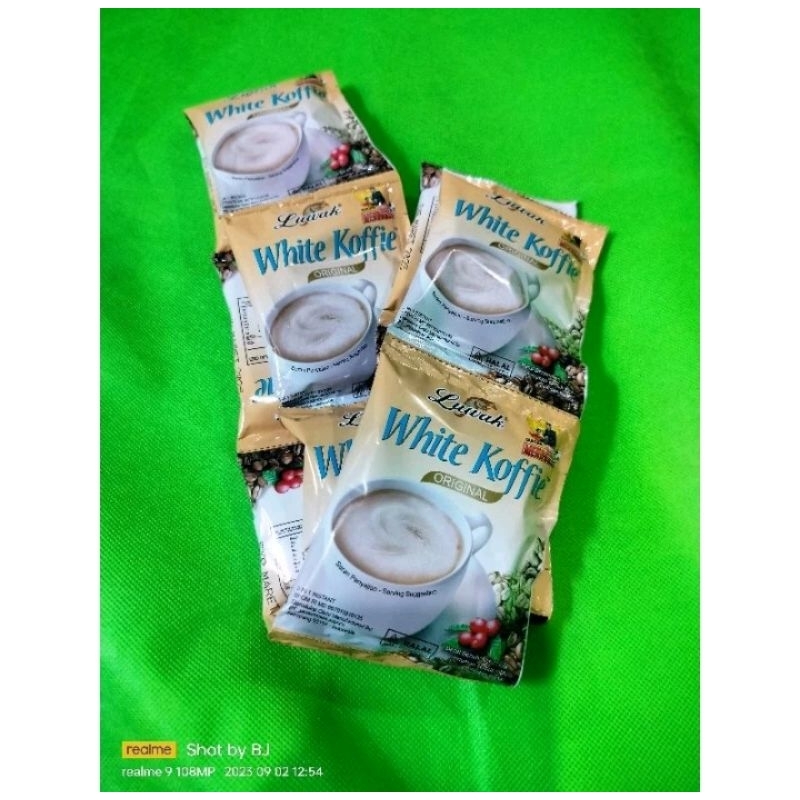 

LUWAK WHITE COFFEE ORIGINAL 1 RENCENG ISI 10 PCS KEMASAN 20 GRAM