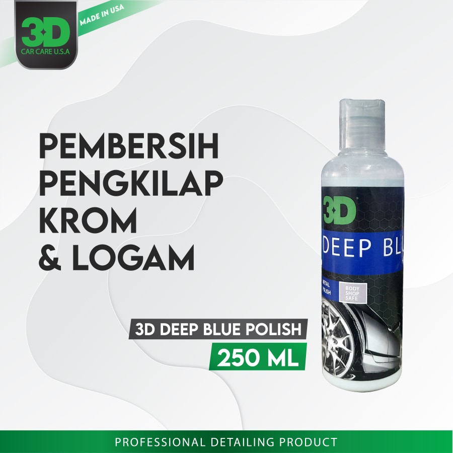 Pengkilap Krom, Alumunium, Metal Polish - 3D Deep Blue Polish 250ml