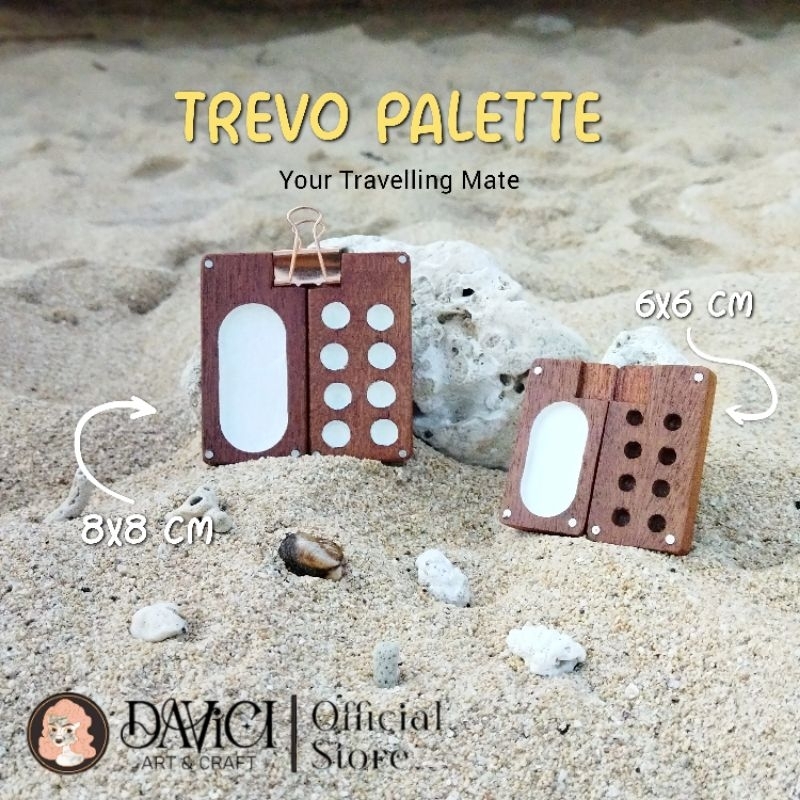 

DAVICI Mini Wooden Palette | Palet kayu cat air | Wooden Palette mini for watercolor