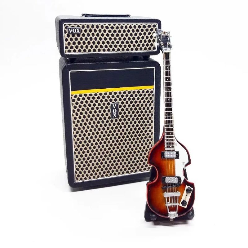 miniatur gitar bass HOFNER THE BEATLES skala 1/6 miniatur amplifier vox
