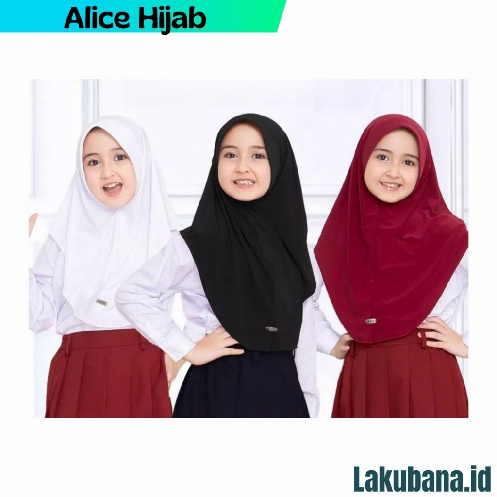 Alice Hijab Anak - Promo Khimar Anak Instan COD Khimar Alice Bahan Jersey Premium