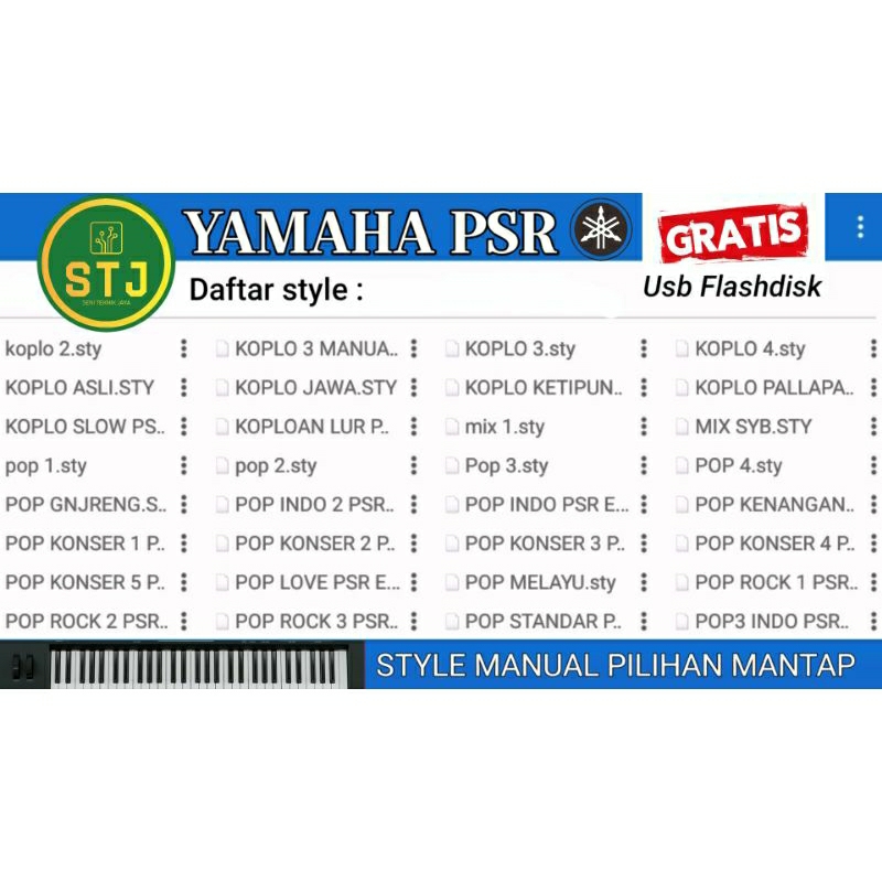 Style Yamaha Psr e dangdut,koplo,rampak,remix,pop,qasidah dll