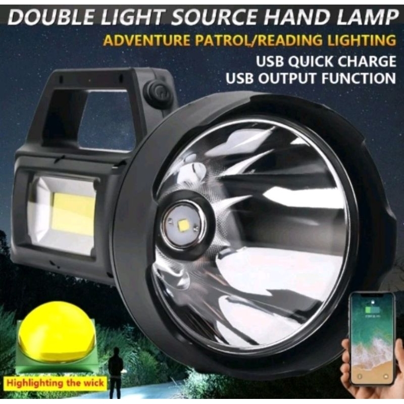 Senter Led Waterproof Super terang 4 mode + Cob Usb Charging - YD 899