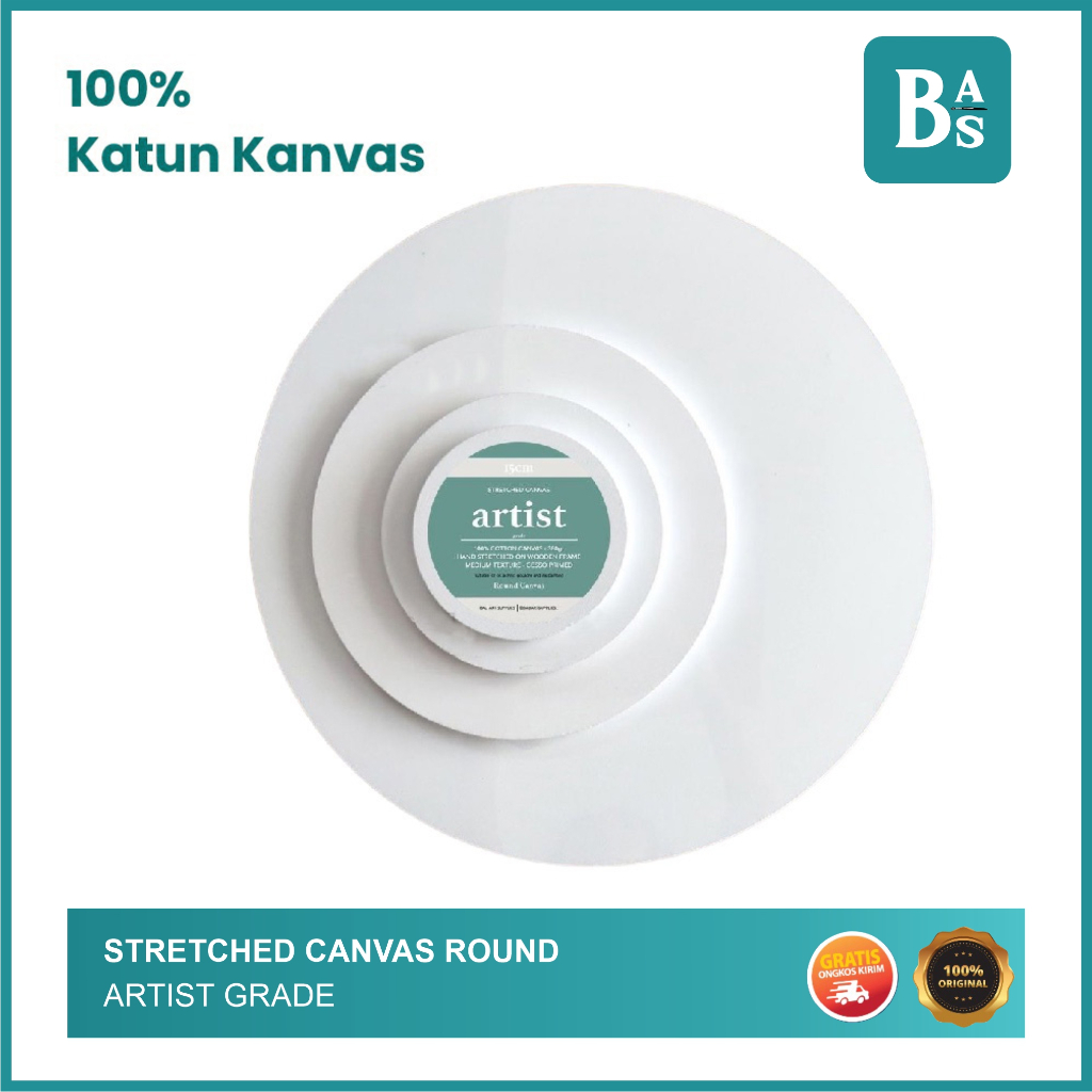 

Stretched Canvas Round Bali Art Supplies - Artist Grade - Diameter 15 / 20 / 30 / 50