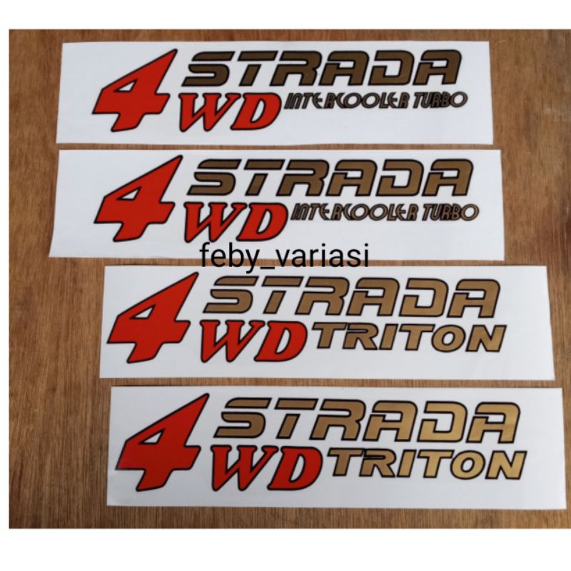 Stiker Mitsubishi Strada 4WD Triton Intercooler Turbo / Stiker 4WD Strada Triton