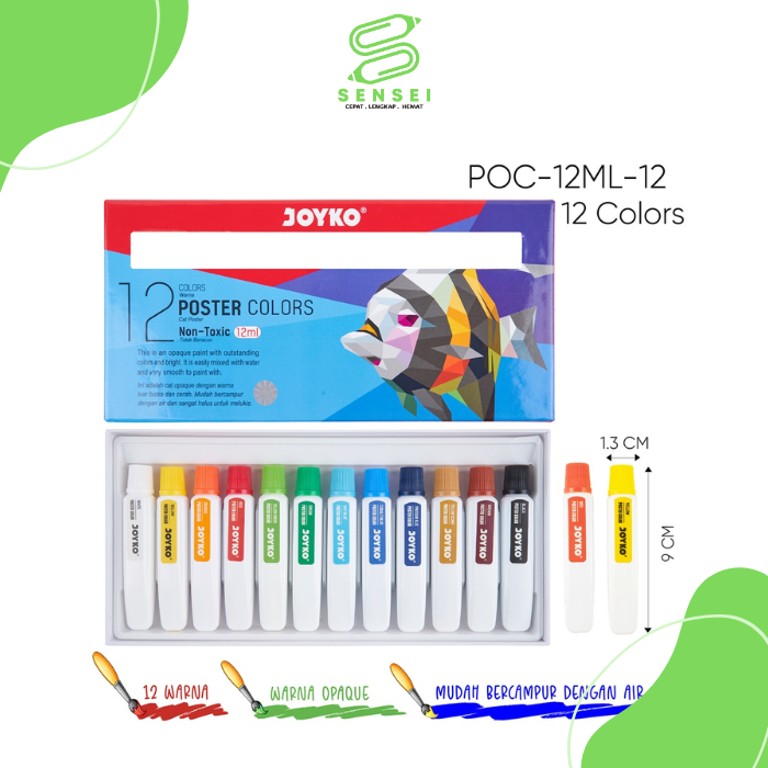 

1 Pack Cat Poster Joyko 12 Warna Tube