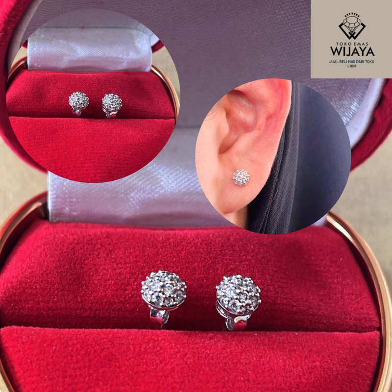 GIWANG BOLA EMAS PUTIH ASLI KADAR 750