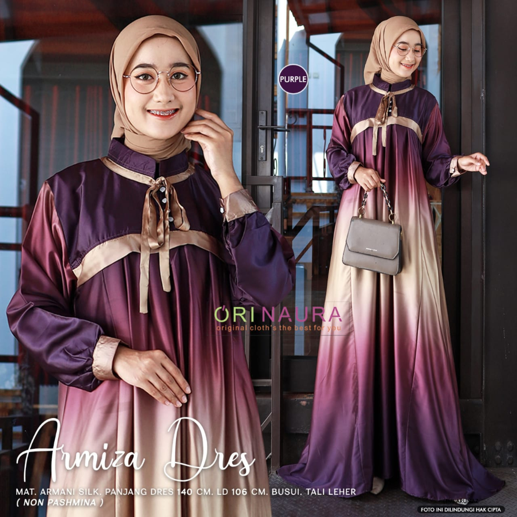 ARMIZA DRESS POLOS BAHAN ARMANI SILK ORIGINAL NAURA