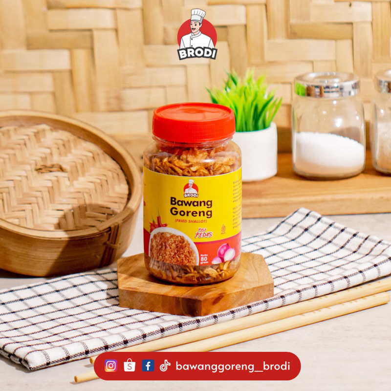 

BAWANG GORENG PREMIUM (PEDAS) TANPA CAMPURAN BRODI 80 gram