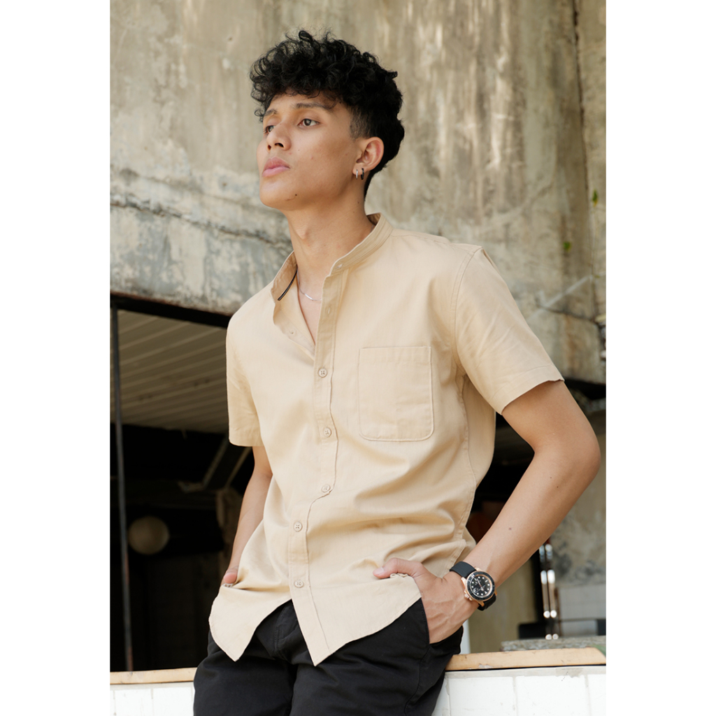 Kemeja Collarless Koko Pendek OXCON Khakis