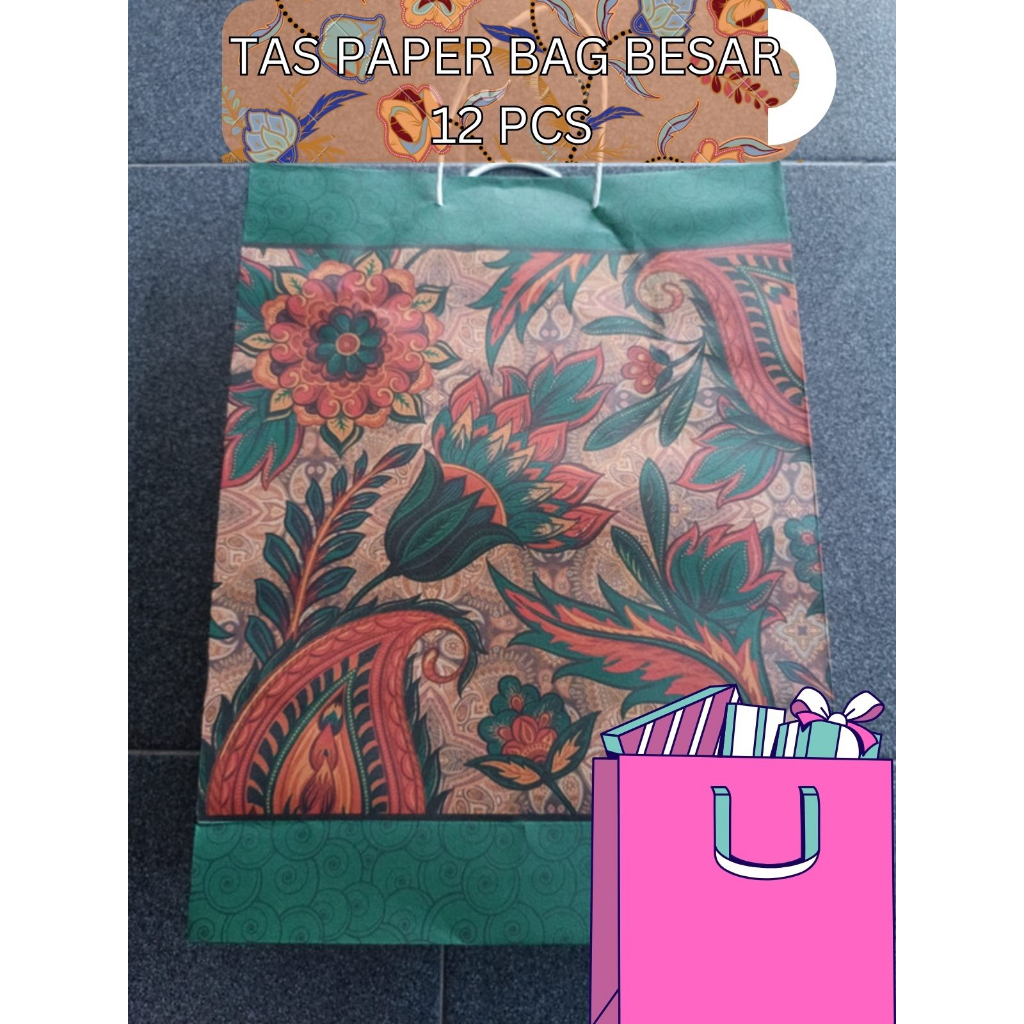 

PAPERBAG TAS KERTAS BATIK 1 PAK ISI 12 TAS KERTAS