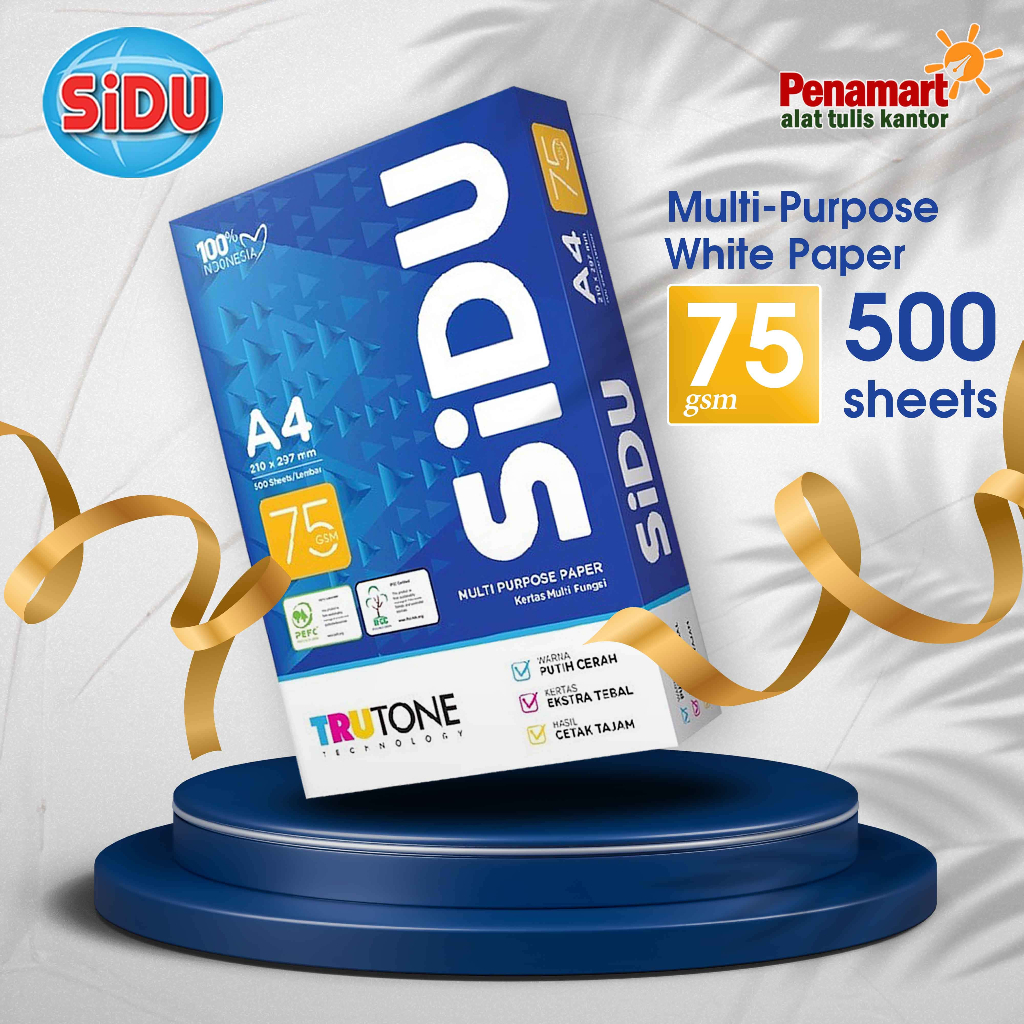 

Kertas HVS Sidu Putih Polos A4 75 Gsm Photo Copy (D0101)