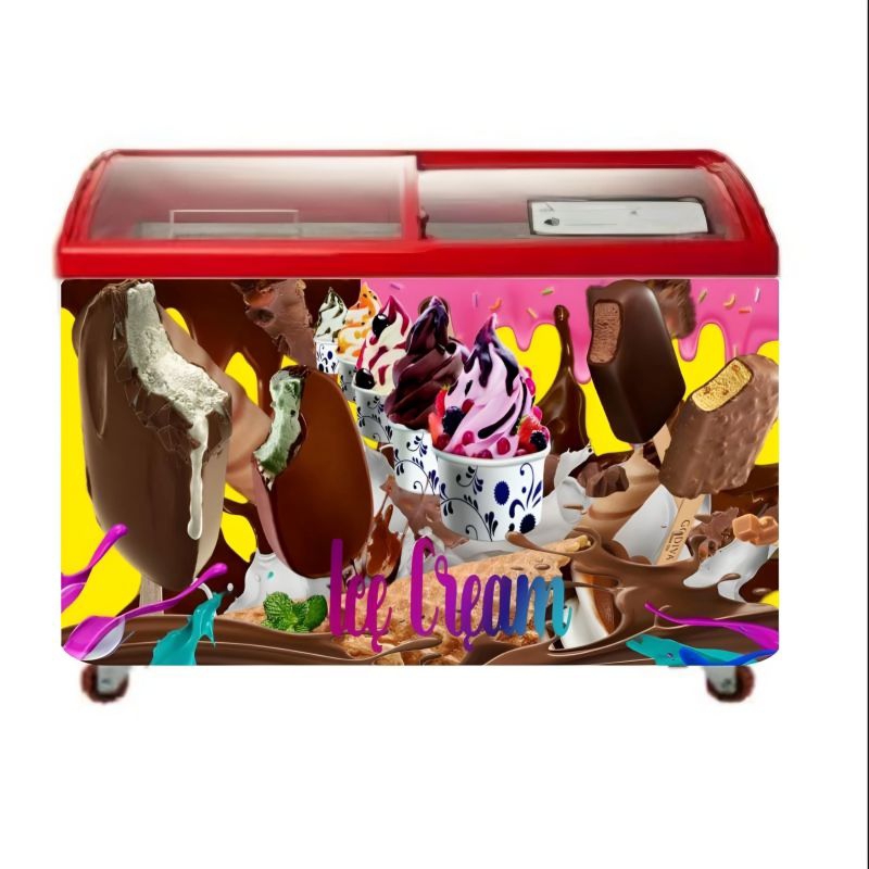 Stiker Freezer Es / Freezer Box Motif Es Cream