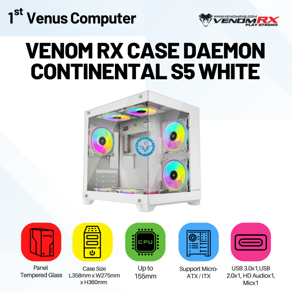 CASING VENOMRX DAEMON CONTINENTAL S5 WHITE  / VENOM RX CASE DAEMON CONTINENTAL S5 WHITE /  CASE37-VE