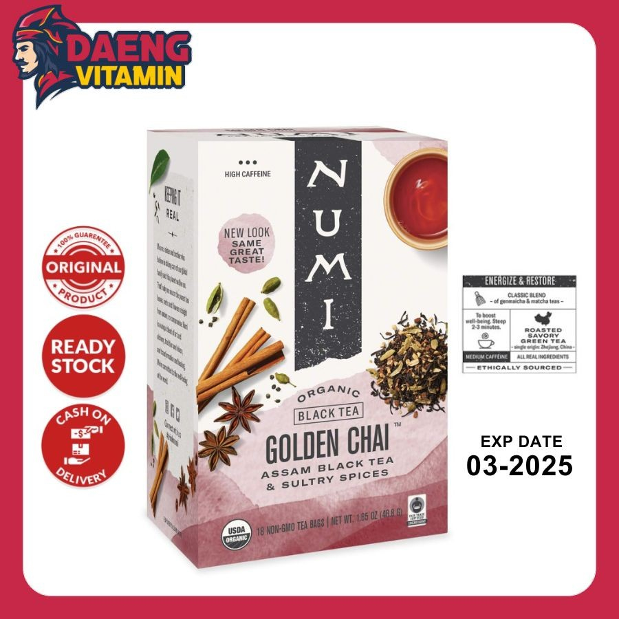 

NUMI Teh Organik Alami Golden Chai Tea Organic 18 Teabags 46.8g