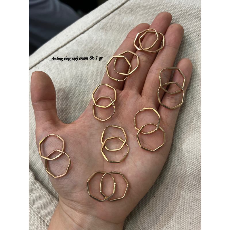 anting ring segi enam