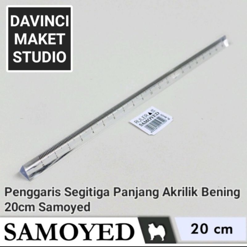 

Penggaris Segitiga Panjang Akrilik Bening 20cm Samoyed Alat Bantu Maket Diorama - Triangle Acrylic Ruler Clear