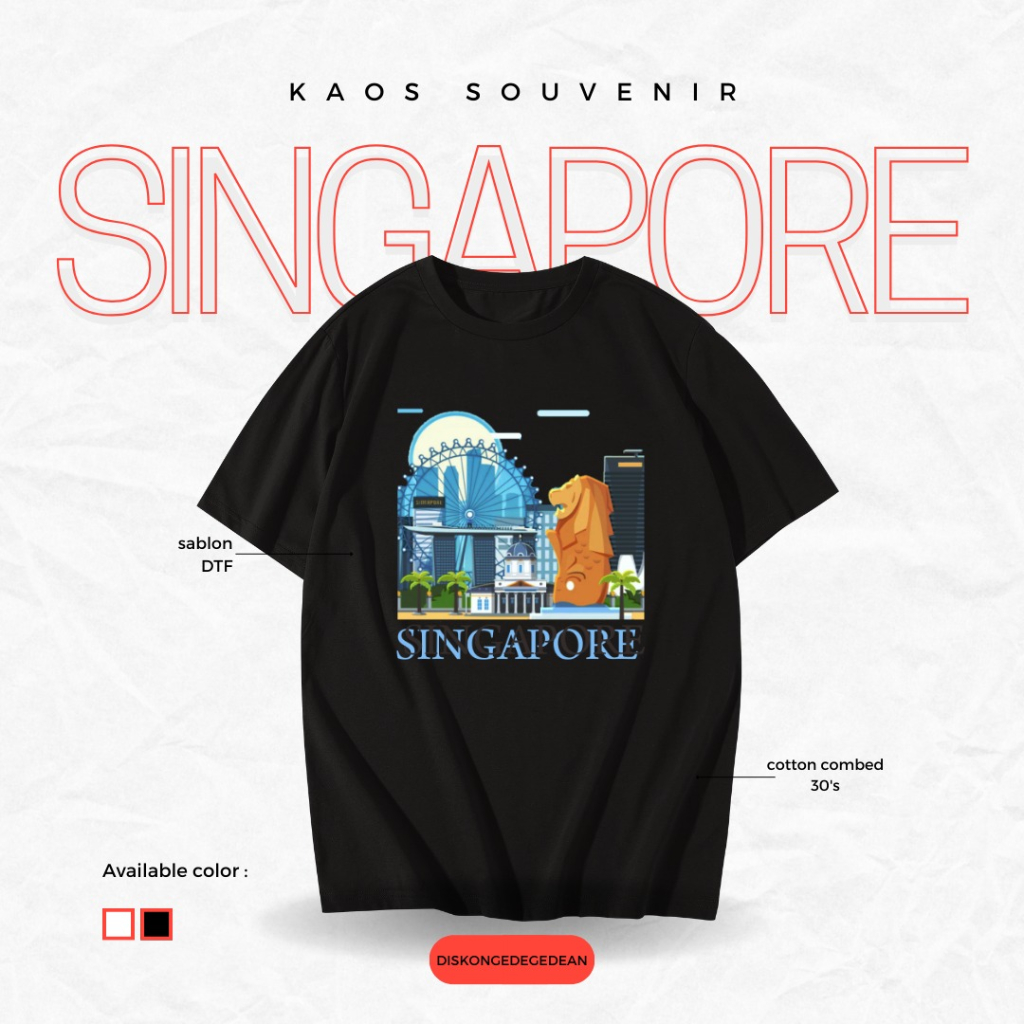 Kaos Oleh Oleh Singapore Singapura  Baju Oleh-oleh Singapore Singapura Kaos Souvenir Singapura Singa