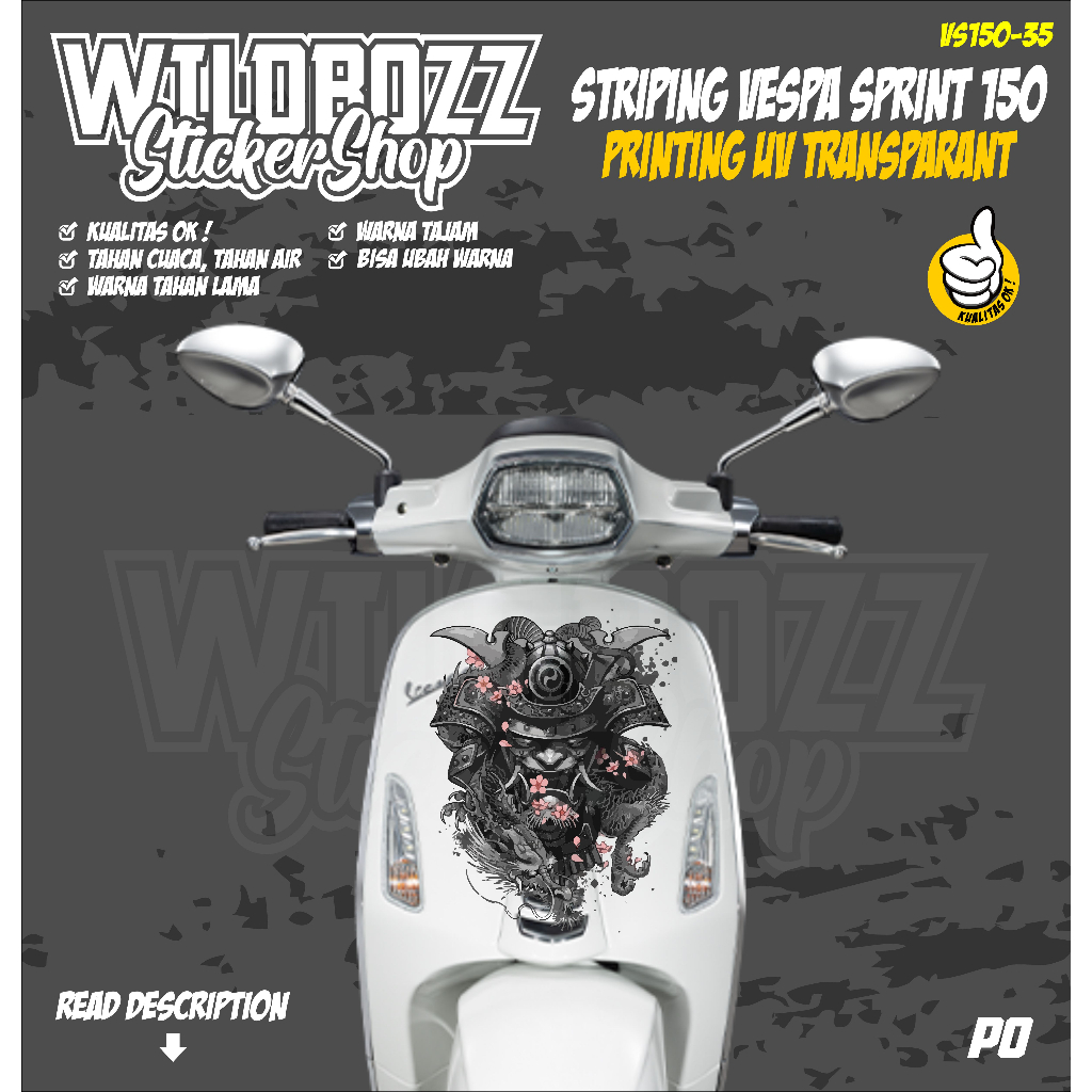 sticker vespa sprint 150 printing uv transparan  keren (vs150-35) wildbozz sticker